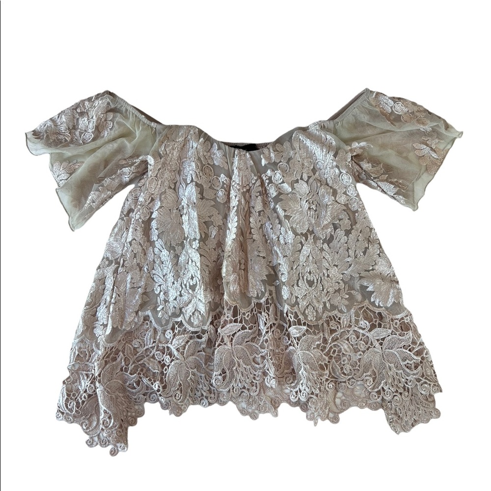 Sky Lace Off the Shoulder Top
